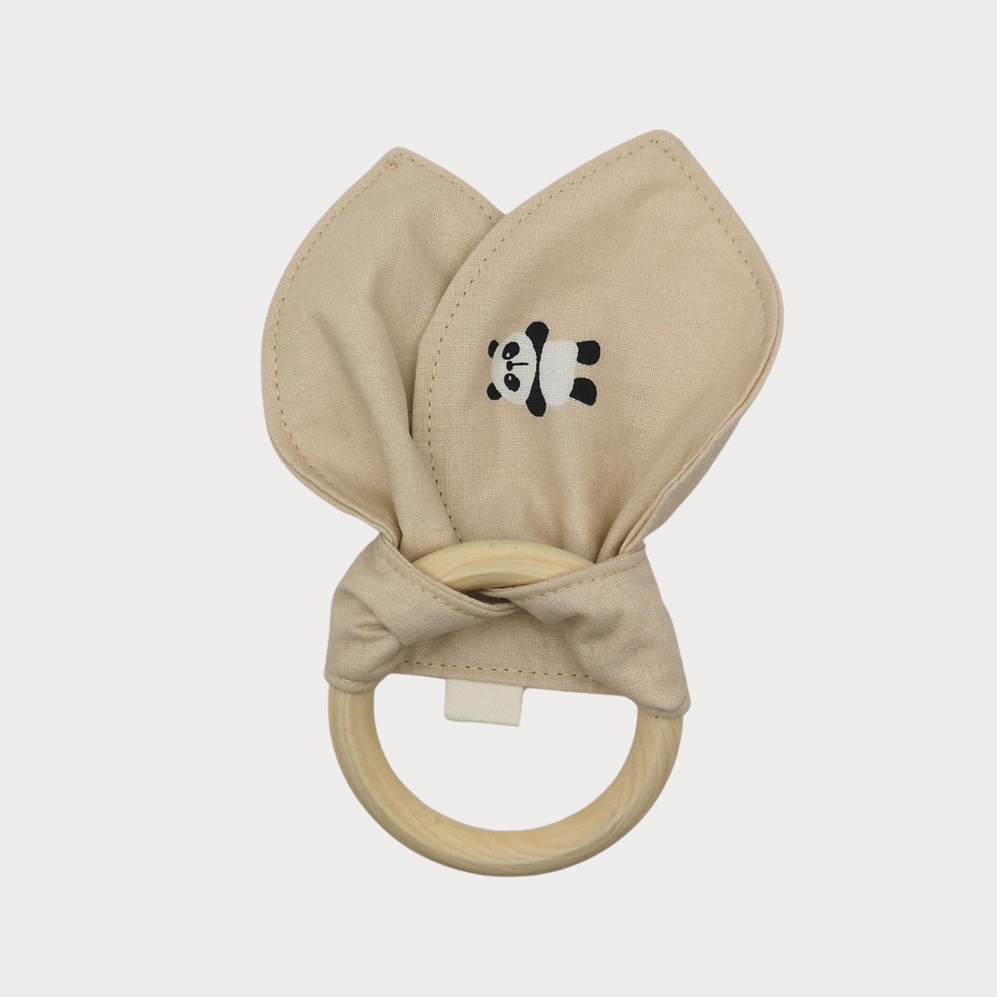 Bijtring stof beige met panda