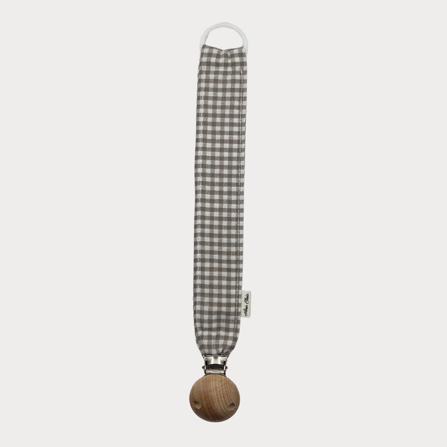 Speenkoord stof ruit wit met beige