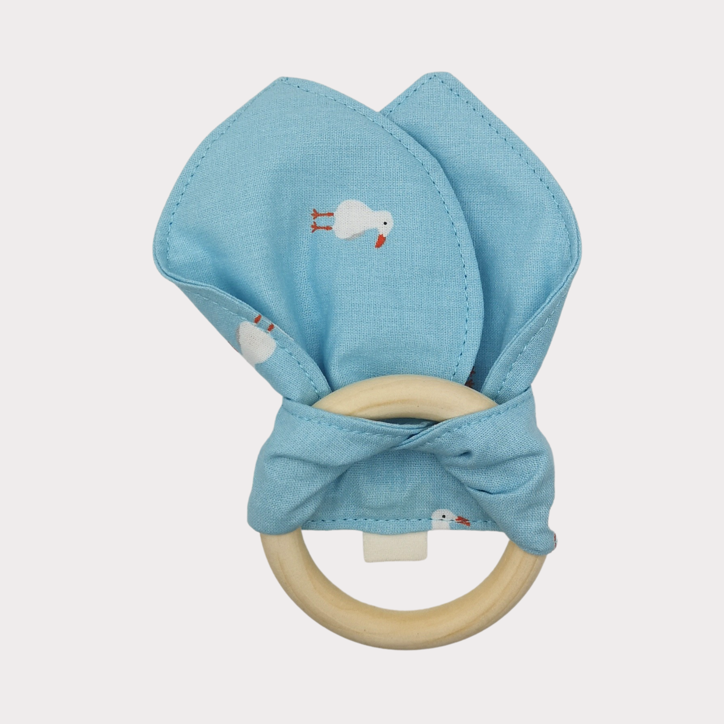 Bijtring stof blauw met meeuwen