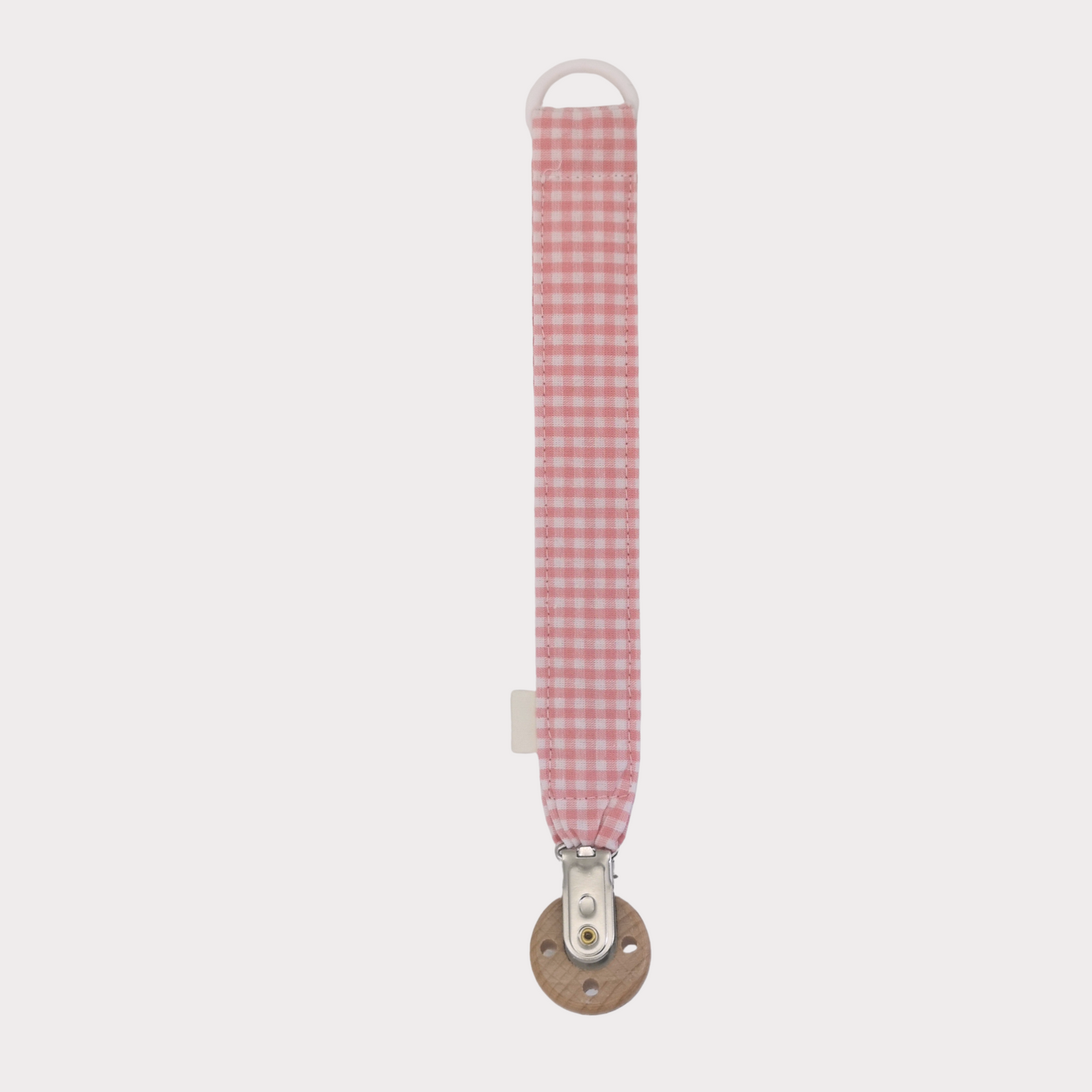 Speenkoord stof ruit wit met rood