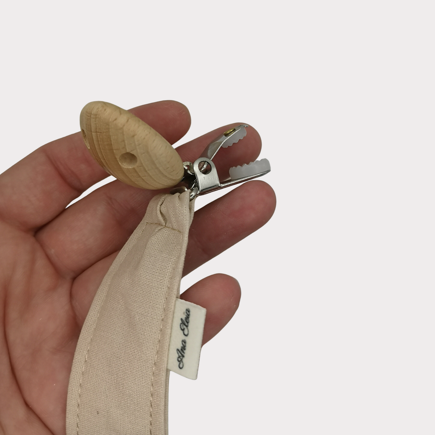 Speenkoord stof beige met panda