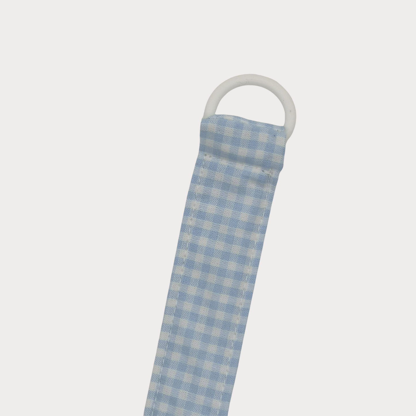 Speenkoord stof ruit wit met blauw