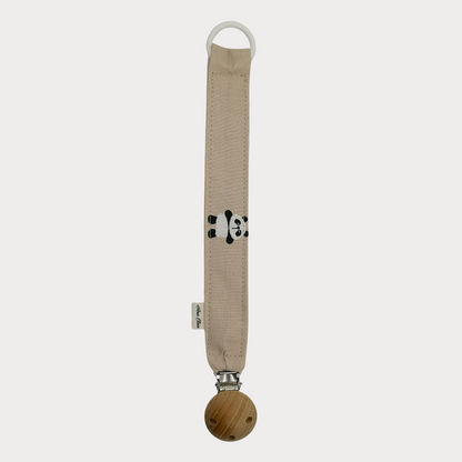 Speenkoord stof beige met panda